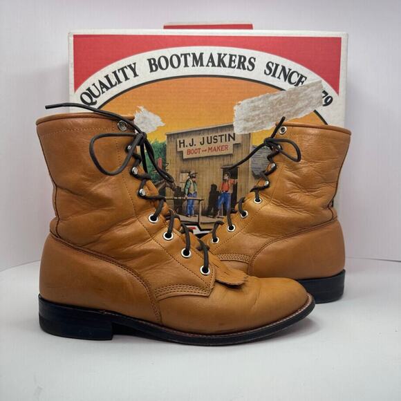 Justin Boots Shoes - Justin Boots Women's Lace Up Leather Ankle Boots Size 6 B Style L0621